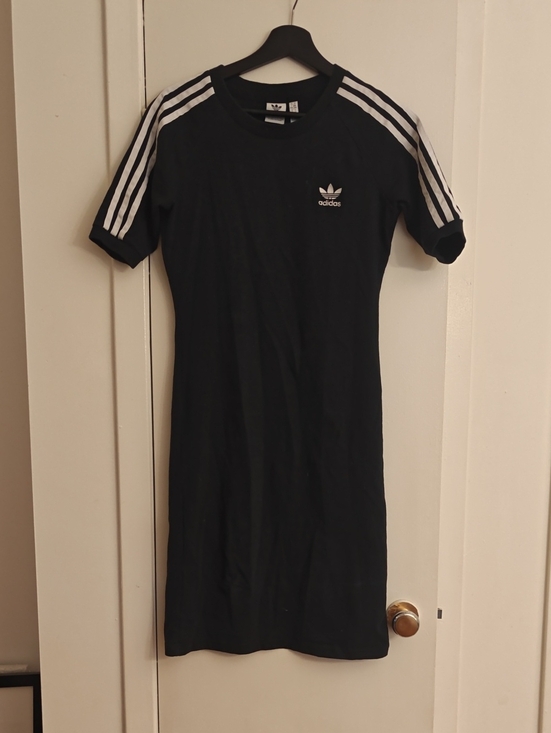 adidas Dresses & Skirts - adidas Black Mini Dress with White Stripes